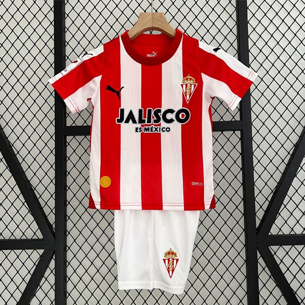 Camiseta Sporting De Gijón Replica Primera Ropa Niño 2023/24